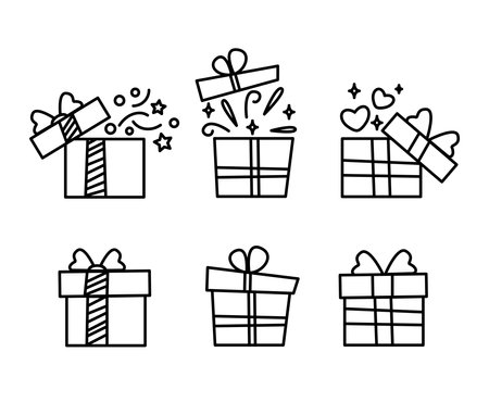 Gift Box icon set, isolated on white background. vector illustration.のイラスト素材