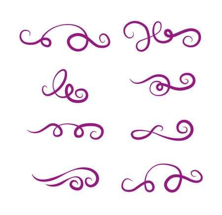 Hand drawn elements and monograms for weddings, Valentines day, holidays, baby design, birthday.のイラスト素材