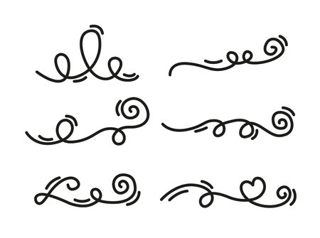 Hand drawn elements and monograms for weddings, Valentines day, holidays, baby design, birthday.のイラスト素材