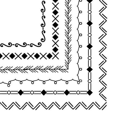 Vector illustration of decorative frames. hand draw framesのイラスト素材