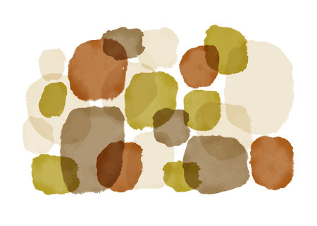 Abstract spots, hipster background, natural colors. Watercolor circles, spots. Design elements for business cards, invitations, postcardsのイラスト素材