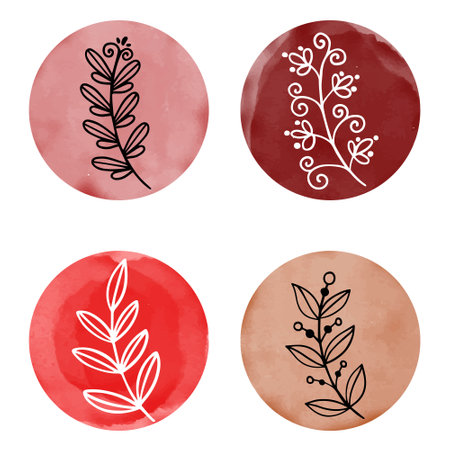 Set of watercolor shapes. Watercolors blobs. Set of colorful watercolor hand painted circle isolated on white. Illustration for artistic design. Round stains, blobs of different colorのイラスト素材