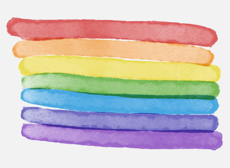 Watercolor rainbow of LGBT flag colors.のイラスト素材