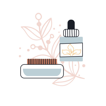 Vector illustration of bottle template for serum, cream flat cosmetics. Face and body skin careのイラスト素材