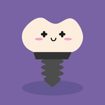Cute Cartoon Tooth Implant children dental Illustrationのイラスト素材