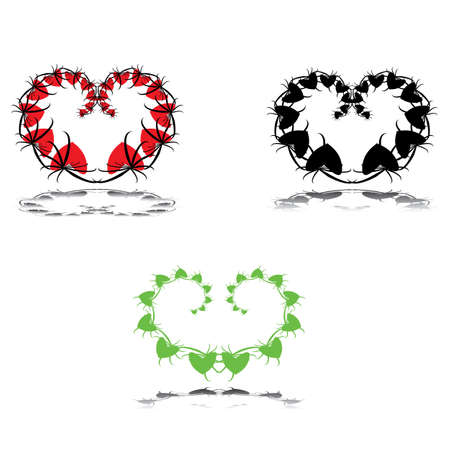 valentine heart leafs vector eps8 graphicのイラスト素材
