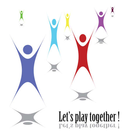 people play together vector eps8 graphicのイラスト素材
