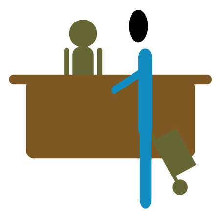 hotel reception situation silhouetteのイラスト素材