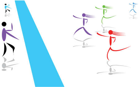 women race vector eps8 graphicのイラスト素材