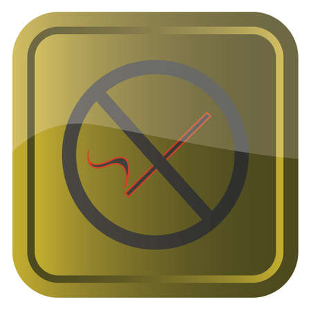 no smoking sign on golden backround square eps10 vector graphicのイラスト素材