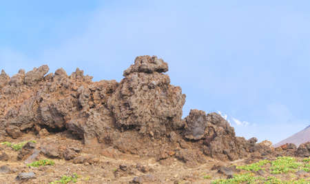 The stiffened lava on an extinct volcanoの写真素材