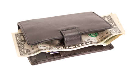 Wallet with dollars and a bank card