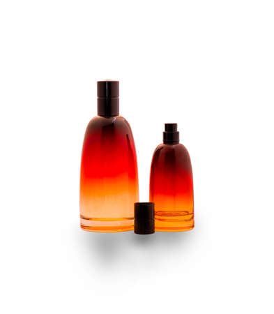 bottles of cologne for men on white backgroundの写真素材