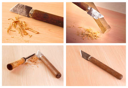 carpenter tools in the work on the table