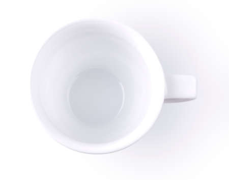 blank white coffee cup on white background