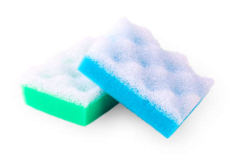 Green and blue squire bath spongeon white