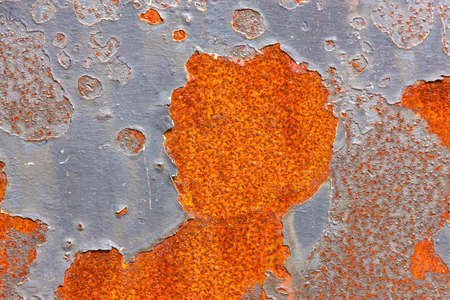 Old metal surface  with cracked paintの写真素材