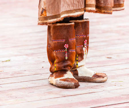 winter shoes for natives of Kamchatkaの写真素材
