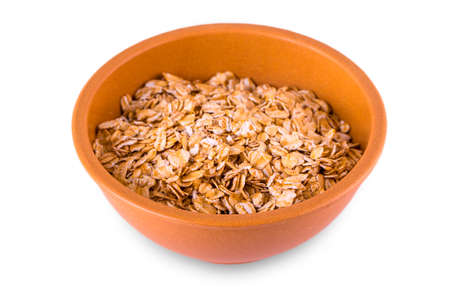 delicious and healthy  flakes, served in a beautiful French Cafe au Lait Bowlの写真素材