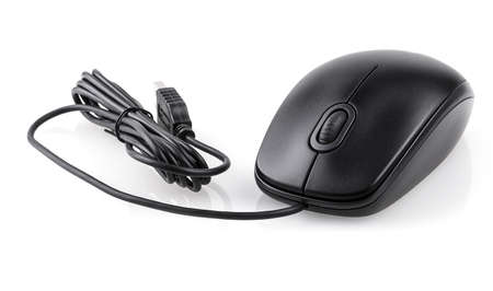 Black Computer mouse isolated on a white background