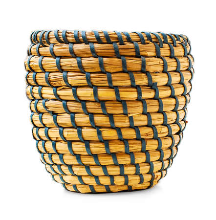 wicker vase on a white background