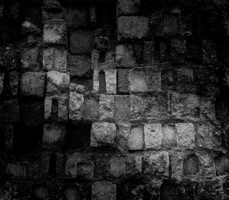 black texture with brick wall for background website or brickwork for designの写真素材