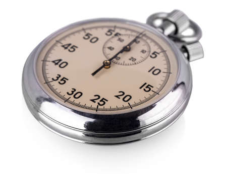 Old stopwatch isolated on white business concept