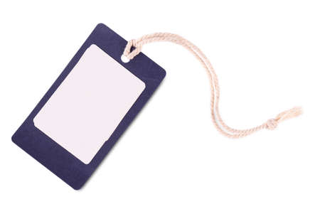 Blank tags tied with string. Price tag, gift tag, sale tag, address label