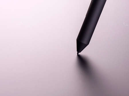 The new graphic tablet with the black pencilの写真素材