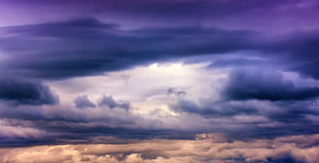 The Dark storm clouds sky. Copy space below