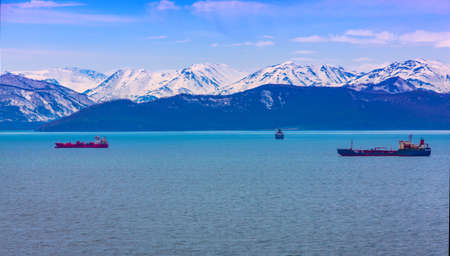 The Fishing seiners  in Avacha Bay in Kamchatka peninsula