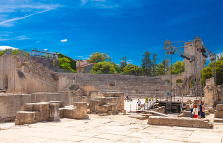 Kamchatka, Russia - JUNE 25, 2018: The repair of the amphitheatre in Montpellier, Franceのeditorial素材