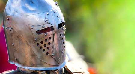The Helmet of a medieval knight. Close upの写真素材