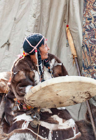 PETROPAVLOVSK, KAMCHATKA, RUSSIA - NOVEMBER 1, 2020: Kamchatka aboriginal koryak. Folk ensemble...