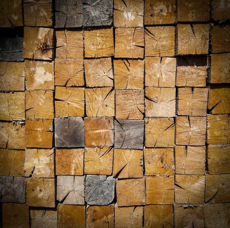 Background of Stacked Wood Cut. Close upの写真素材