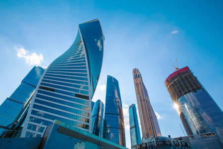 Skyscrapers of the Moscow City International Business Centerのeditorial素材