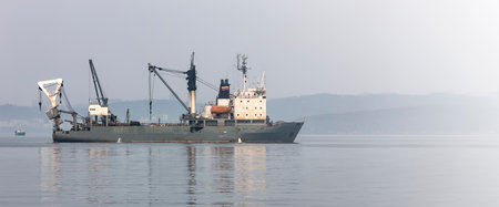 Fishing trawler in the Bay on the roads in Vladivostok