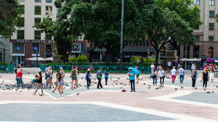 Catalonia Square or Placa de Catalunya is a large square in the centre of Barcelona city in Spain.