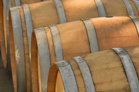 Barrel used to store vintage Wineの写真素材