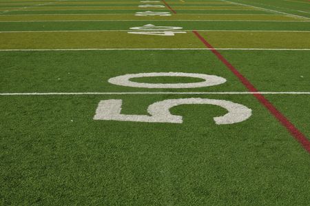 American Football Fifty Yard Lineの写真素材