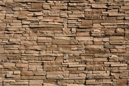 Modern Tan Stone Background with mixed size stoneの写真素材