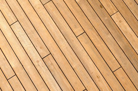 Diagonal Wooden Ship Deck Background with free spac for textの写真素材