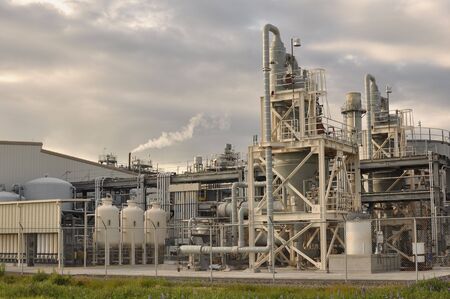 Modern Electricty Power Sub Station on Cloudy Dayの写真素材