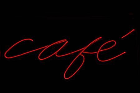 Cafe French Red and Black Neon Signの写真素材