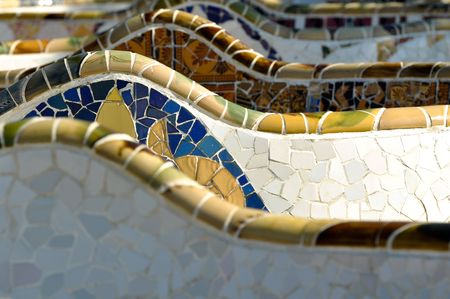 BARCELONA - July 24: Park Guell, a municipal garden designed by Antoni Gaudi. Built in 1900 - 1914. part of the UNESCO World Heritage Site &quot,Works of Antoni Gaud&iacute,&quot, , July 24, 2010 in Barcelona Spain.のeditorial素材