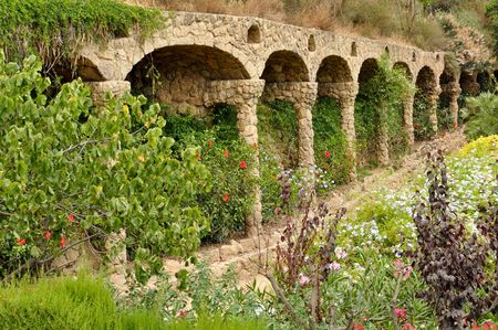 BARCELONA - JULY 24: Park Guell, a municipal garden designed by Antoni Gaudi July 24, 2010 in...