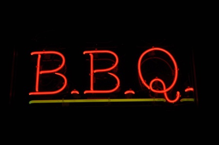 BBQ Barbecue Neon Signの写真素材