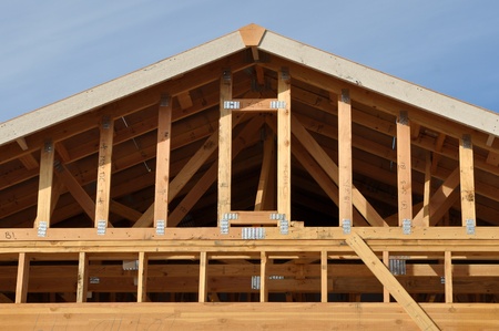 New Home Under Construction Roofの写真素材