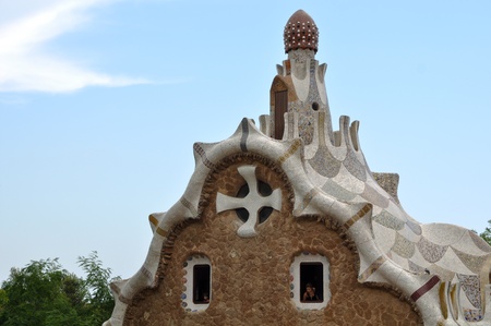 BARCELONA - JULY 23: Park Guell, a municipal garden designed by Antoni Gaudi. Built in 1900 - 1914. part of the UNESCO World Heritage Site のeditorial素材