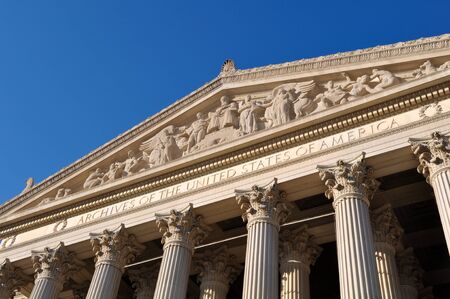 Archives of the United States Building in Washington DCの写真素材